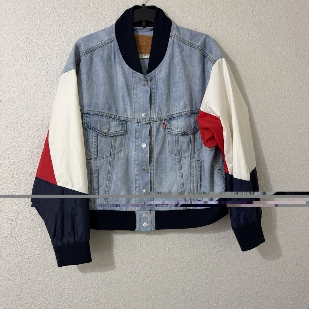 Levis XL Womens Jacket Denim Premium Boho USA Western Cowgirl Rodeo